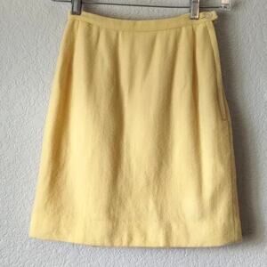 Bobbie Brooks Vintage Union Made NEW Butter Yellow Wool Blend Mini Skirt 5